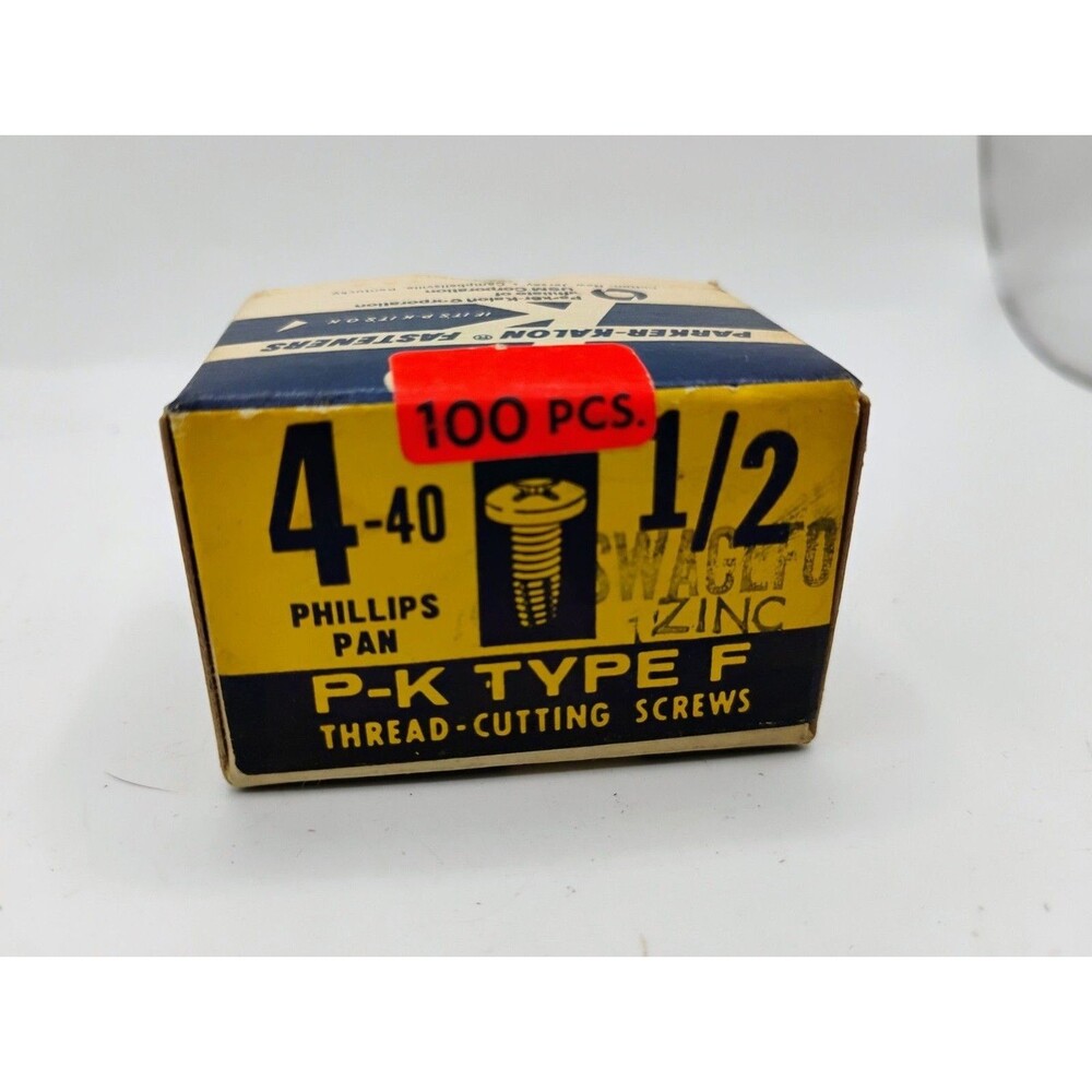 NOS 100 Parker Kalon 4-40 Phillips Pan 1/2" SWAGEFORM Zinc Thread Cutting Screws